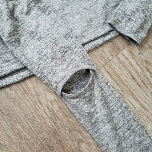 Gymshark Heather Gray Toggle Drawstring Waist Cropped Long Sleeve Athletic Top S - Picture 7 of 11